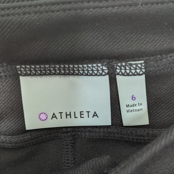 Athleta Black Trailsetter Motion Ankle Zip Ponte Moto Pants With Pockets Size 6 - Picture 2 of 9